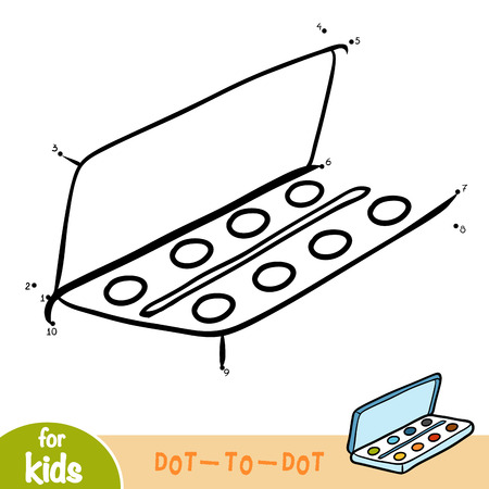 Numbers game, education dot to dot game for children, Watercolorのイラスト素材