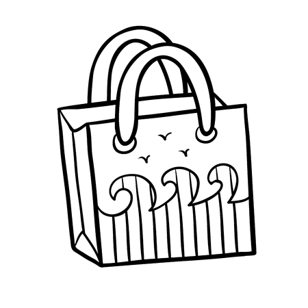 Coloring book for children, Beach bagのイラスト素材