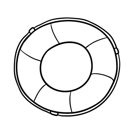 Coloring book for children, Lifebuoyのイラスト素材
