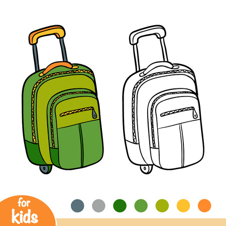 Coloring book for children, Suitcaseのイラスト素材