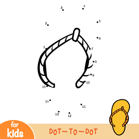 Numbers game, education dot to dot game for children, Flip flopsのイラスト素材