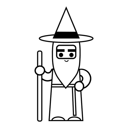 Coloring book for children, Wizardのイラスト素材