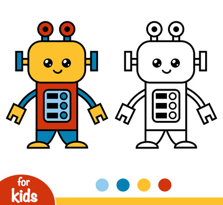 Coloring book for children, Robotのイラスト素材