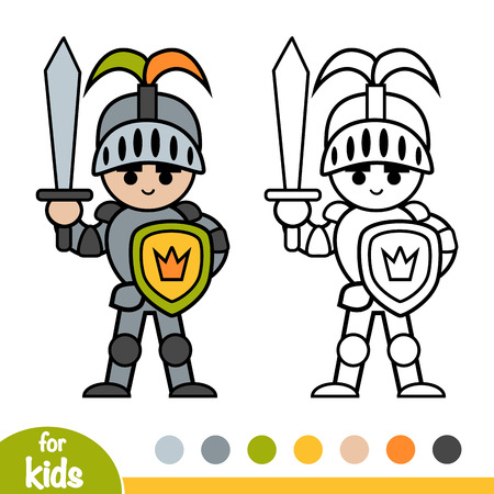 Coloring book for children, Knightのイラスト素材