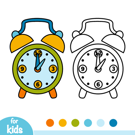 Coloring book for children, Alarm clockのイラスト素材