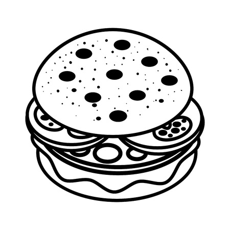 Coloring book for children, Burgerのイラスト素材
