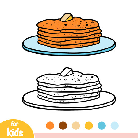 Coloring book for children, Pancakesのイラスト素材