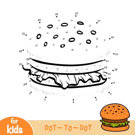 Numbers game, education dot to dot game for children, Burgerのイラスト素材