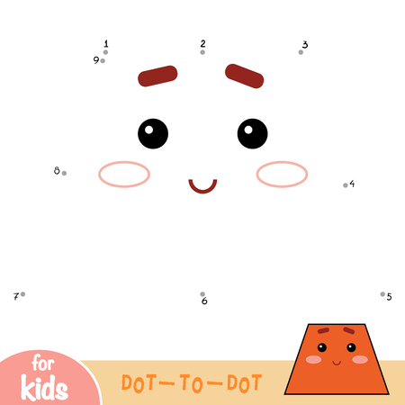 Numbers game, education dot to dot game for children. Geometric shape Trapezoidのイラスト素材