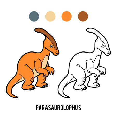 Coloring book for children, Parasaurolophusのイラスト素材