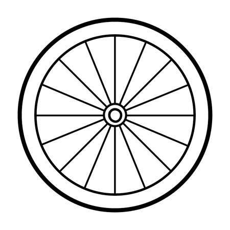 Coloring book for children, Bicycle wheelのイラスト素材