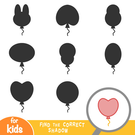 Find the correct shadow, education game for children, Party balloonのイラスト素材
