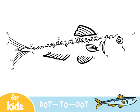 Numbers game, education dot to dot game for children, Anchovyのイラスト素材