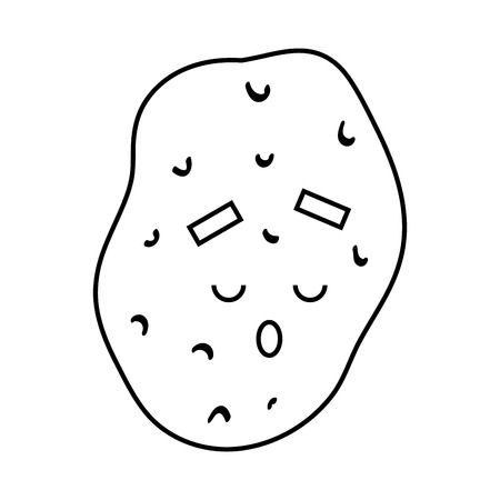 Coloring book for children, Potato with a cute faceのイラスト素材