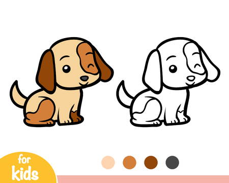 Coloring book for children, Dogのイラスト素材
