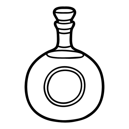 Coloring book for children, Brandy bottleのイラスト素材
