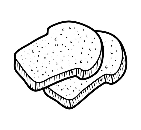 Coloring book for children, Toast breadsのイラスト素材