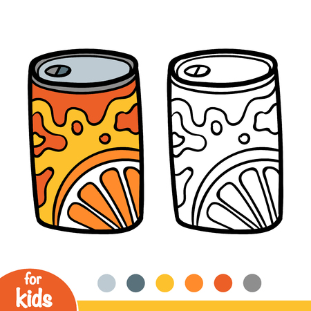 Coloring book for children, Aluminum soda canのイラスト素材