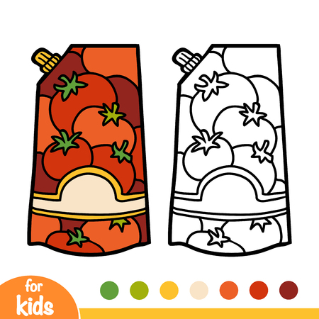 Coloring book for children, Ketchup packのイラスト素材