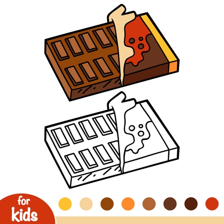 Coloring book for children, Chocolate barのイラスト素材