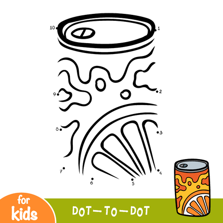 Numbers game, education dot to dot game for children, Aluminum soda canのイラスト素材