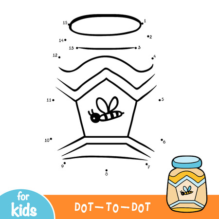 Numbers game, education dot to dot game for children, Jar of honeyのイラスト素材
