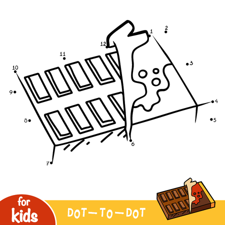 Numbers game, education dot to dot game for children, Chocolate barのイラスト素材