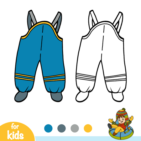 Coloring book for children, Waterproof kids dungareesのイラスト素材