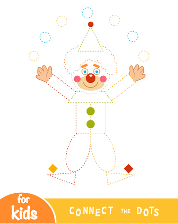 Connect the dots, education game for children, Clownのイラスト素材