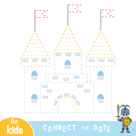 Connect the dots, education game for children, Castleのイラスト素材