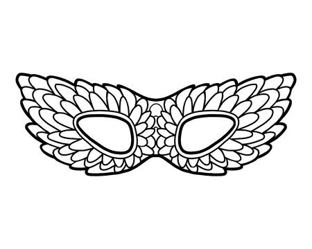 Coloring book for children, Carnival mask with feathersのイラスト素材