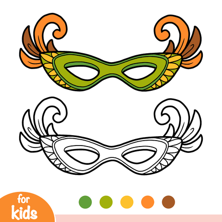 Coloring book for children, Carnival maskのイラスト素材