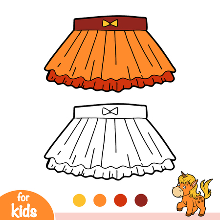 Coloring book for children, Ruffled skirtのイラスト素材