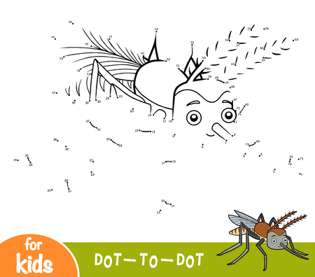 Numbers game, education dot to dot game for children, Mosquitoのイラスト素材