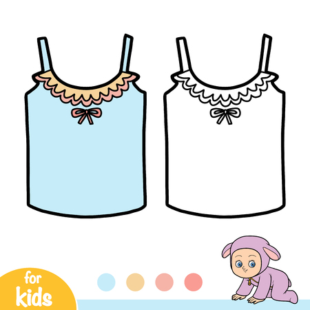 Coloring book for children, cute top for girlsのイラスト素材
