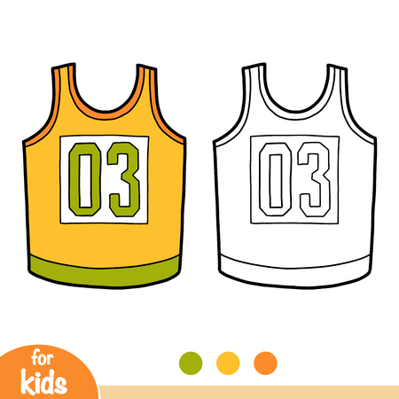 Coloring book for children, Basketball jerseyのイラスト素材