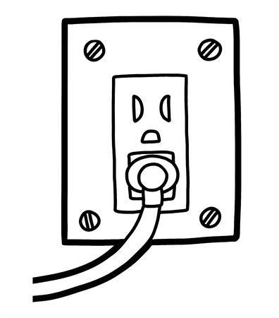 Coloring book for children, cartoon plugのイラスト素材