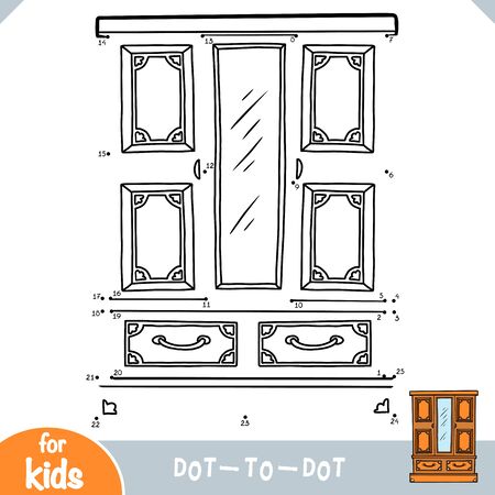 Numbers game, education dot to dot game for children, Wardrobeのイラスト素材