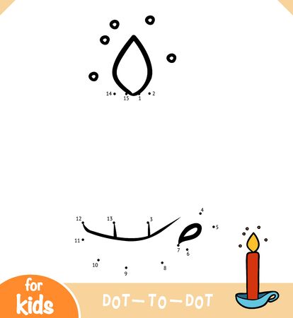 Numbers game, education dot to dot game for children, Candleのイラスト素材