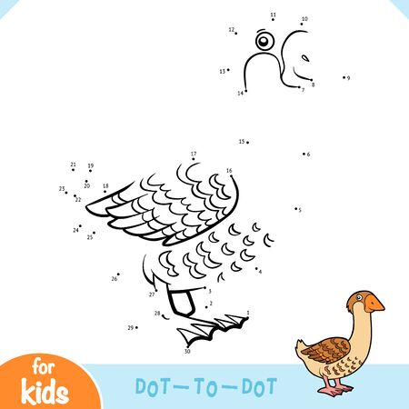 Numbers game, education dot to dot game for children, Gooseのイラスト素材