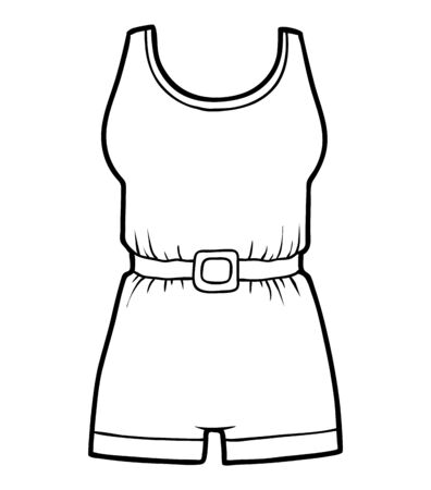 Coloring book for children, Retro swimsuitのイラスト素材