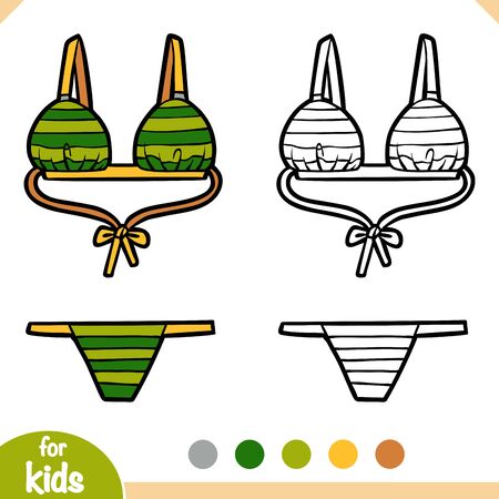 Coloring book for children, String bikiniのイラスト素材