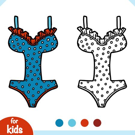 Coloring book for children, Monokini women swimsuitのイラスト素材