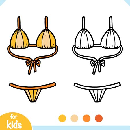 Coloring book for children, String bikiniのイラスト素材