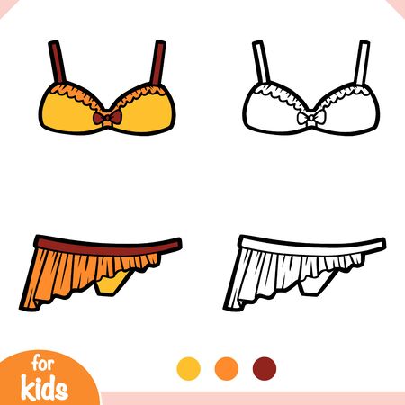 Coloring book for children, Skirted bikiniのイラスト素材