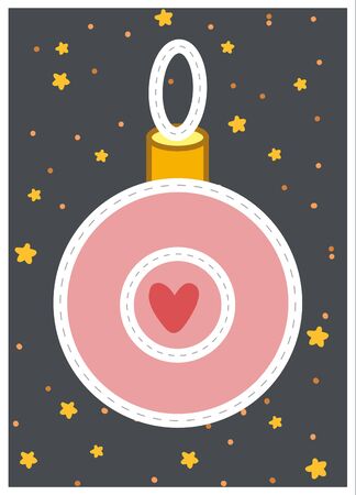 Trace the dotted circles, education game for children. Christmas ball. Worksheet for preschoolersのイラスト素材