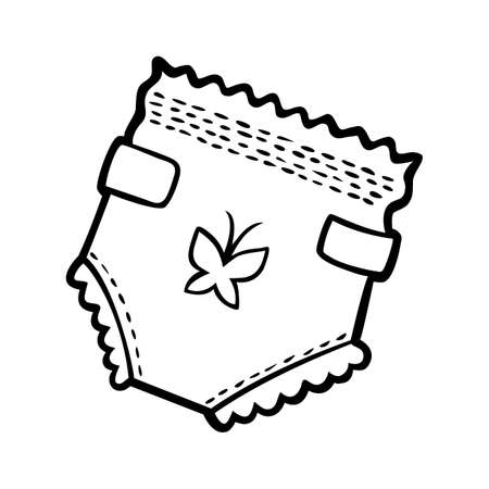 Coloring book for children, Baby diaperのイラスト素材