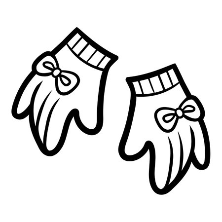 Coloring book for children, Gloves for girlsのイラスト素材