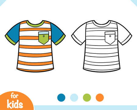 Coloring book for children, striped T-shirtのイラスト素材