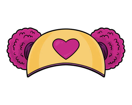 Cartoon vector illustration for children, Hat with pom pomsのイラスト素材